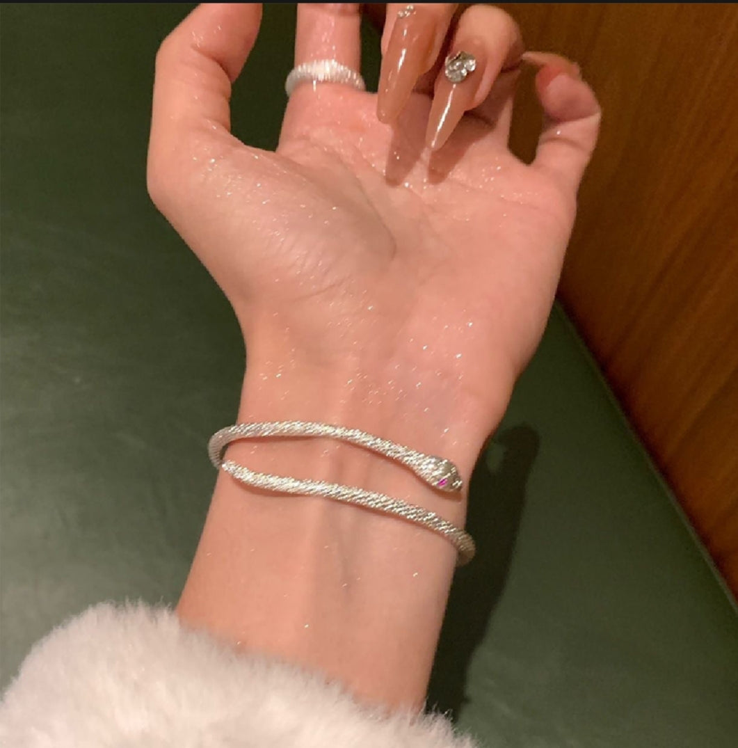 Snake Bangle Bracelet - Snake Cuff Bracelet