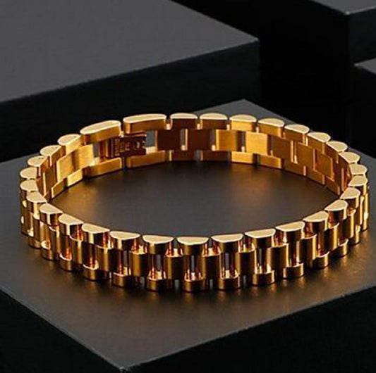Stainless Steel Golden Bracelet for Men
